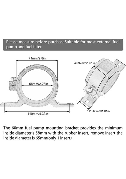 Mavi 60MM Yakıt Pompası Tek Montaj Braket Yakıt Filtresi Harici Braket Kelepçe Kradosu 044 Bosch (Yurt Dışından) fırsatları