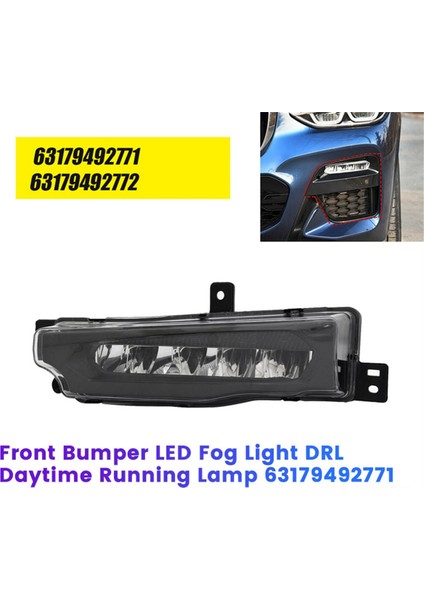 Sol Ön Tampon LED Sis Fog Gündüz Koşu Lambası 63179492771 Bmw X3 G01 F97 X4 G02 2017-2021 Drl Sis Lambası (Yurt Dışından) indirimleri