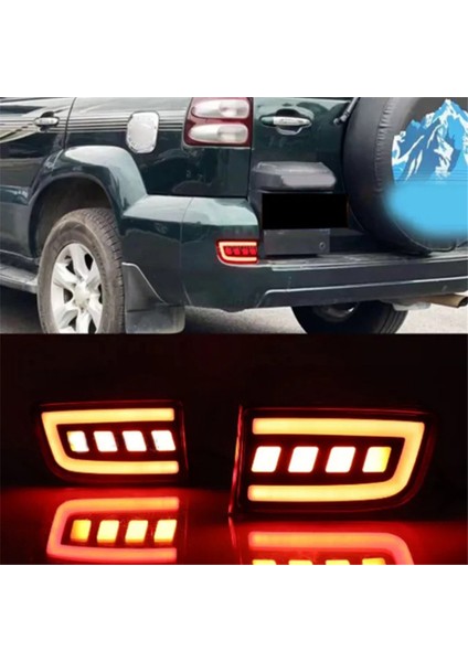 Toyota LandCruiser Prado 120 Serisi LC120 FJ120 2003-2009 için LED KAYALI ARKA TAMPON IŞIĞI DURDURMA Fren Sinyal Lambası, A (Yurt Dışından) fırsatları