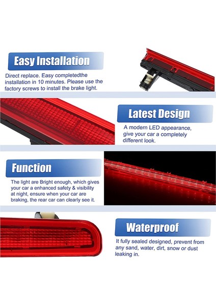 7E0945097A Yüksek pozisyonda fren lambası LED sinyal ışığı Flaş Volkswagen için Audi Koltuğu Kırmızı (Yurt Dışından) fırsatları