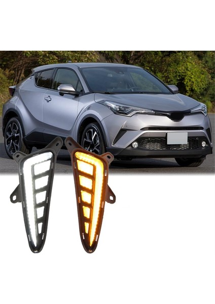 Toyota C-Hr Chr Için LED Drl Sürüş Sis Lambası 2016-2021 Ön Gündüz Çalışma Işığı ile Dinamik Sıralı Dönüş Sinyali (Yurt Dışından) fiyatları