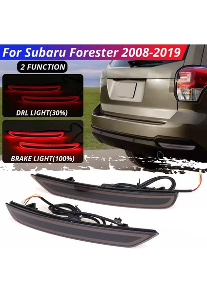 1 çift LED arka tampon reflektör kuyruk ışığı Subaru Forester için 2008-2019 Sürüş fren sinyali sis lambası siyah lens (Yurt Dışından) fiyatları