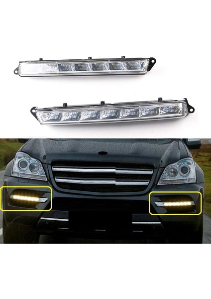 1 Çift LED Mercedes Için Gündüz Çalışma Işığı Benz X164 GL350 GL450 GL500 LED Sis Drl A1649060351 A1649060451 (Yurt Dışından) modelleri