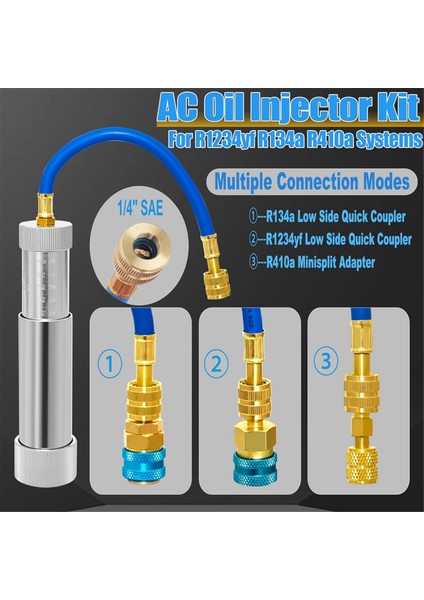 Ac Yağı Boya Enjektör Geri Akışı R134A ve R1234YF Düşük Yan Hızlı Bağlayıcı ile Kiti Önleyin, R410A Mini Split Adaptör (Yurt Dışından) modelleri