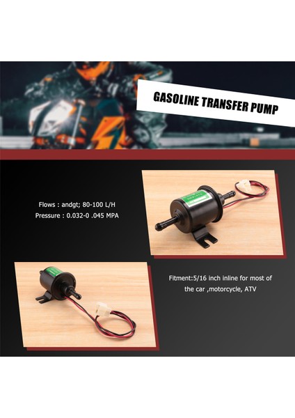 Evrensel 12V Ağır Hizmetli Elektrikli Yakıt Pompası Metal Katı Petrol Sıralı Yakıt Pompası Benzin Transfer Pompası 12 Volt HEP-02A (Yurt Dışından) fiyatları