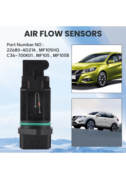 Nissan Serena Için Kütle Hava Akışı Maf Sensör Ölçer 2.0 16V SR20DE 22680-AD21A 22680AD21A MF105HQ MF105B (Yurt Dışından) fırsatları