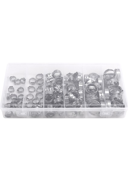 130PCS Hortum Kelepçeler Tek Kulaksız 5.8-21MM Paslanmaz Çelik Hortum Kelepçeler Hortum Türlerini Sızdırmaz Hale Getirmek Için Cinch Kelepçe Halkaları (Yurt Dışından)