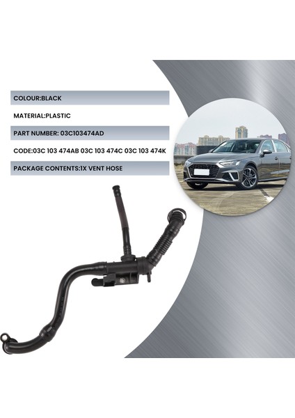 03C103474AD Vw Golf Passat Tiguan Audi Skoda Koltuğu Için Havalandırma Hortumu Egzoz Hortumu (Yurt Dışından) fiyatları