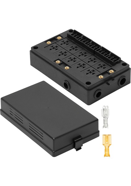 12V Otomotiv Sigortası Röle Kutusu Araba Için Evrensel Blok, Kamyon - 10 Yuva Tarzı Röle Tutucu, 15 Yuva Atc/ato Sigorta Tutucu (Yurt Dışından)