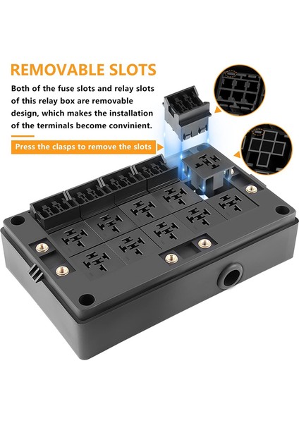 12V Otomotiv Sigortası Röle Kutusu Araba Için Evrensel Blok, Kamyon - 10 Yuva Tarzı Röle Tutucu, 15 Yuva Atc/ato Sigorta Tutucu (Yurt Dışından) fırsatları