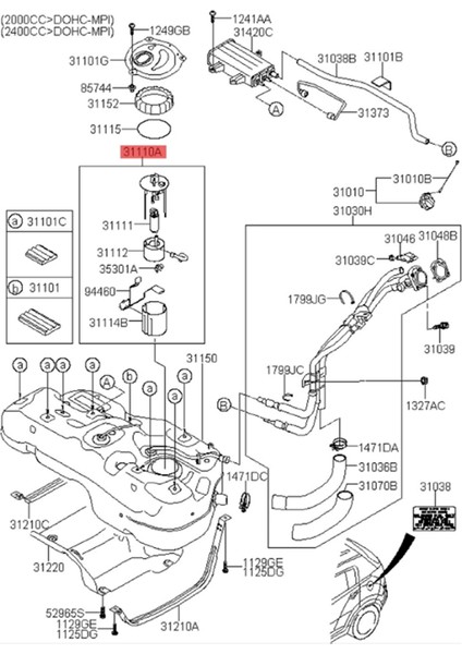 31110-2S100 Kıa Sportage Iıı Hyundai Tucson Için Benzin Pompası Montajı IX35 2010-2014 31110-2S200 Yakıt Pompası Modülü (Yurt Dışından) modelleri