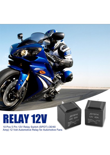 10 Adet 5 Pin 12V Röle Anahtarı (Spdt) (30/40 Amper) Otomotiv Fanları Için 12 Volt Otomotiv Rölesi (Yurt Dışından) fırsatları