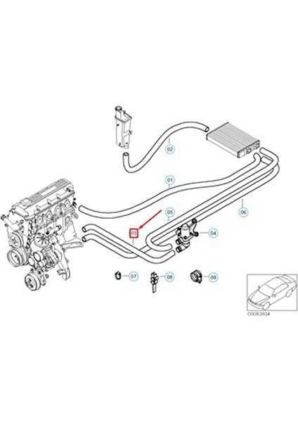 64218377783 Motor Su Borusu Giriş Su Hortumları Bmw 3 &#39;E46 316CI 318CI 318I M43 316I 1.6 (Yurt Dışından) indirimleri