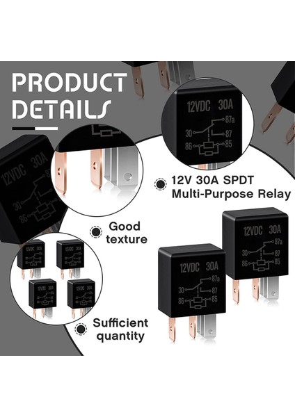 5 Pin 12V 30A Röle Otomotiv Röle Başlangıç ​​röle Araç Araç Motor Motor Aksesuarları Için Ağır Dermi Rölesi (4 Parça) (Yurt Dışından) fırsatları