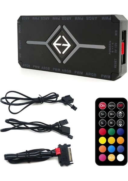 Argb Pwm Kontrol Cihazı Kablosuz Uzaktan Fan Hub Pwm Hub Adaptörü (Yurt Dışından)