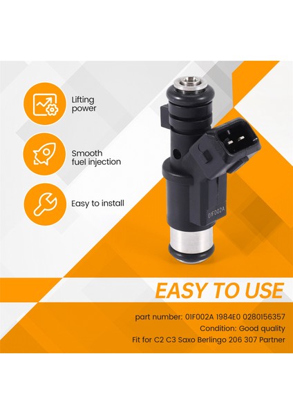 Citroen C2 C3 Saxo Xsara Berlingo Peugeot Için Yakıt Enjektörleri 206 307 1007 Ortak 1.4 01F002A 1984E0 0280156357 (Yurt Dışından) indirimleri