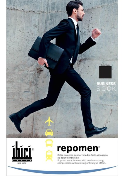 Unisex Diz Altı Çorabı (Repomen) - Siyah - Xl