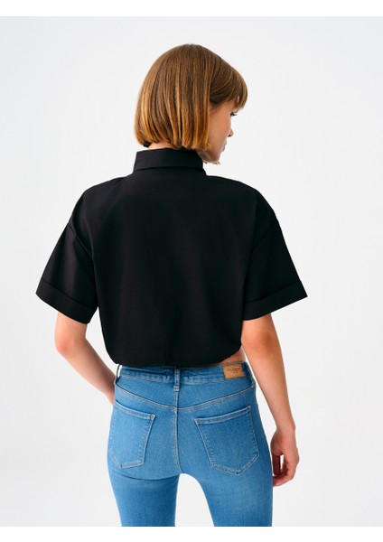Long Crop Kadın Gömlek K.kol