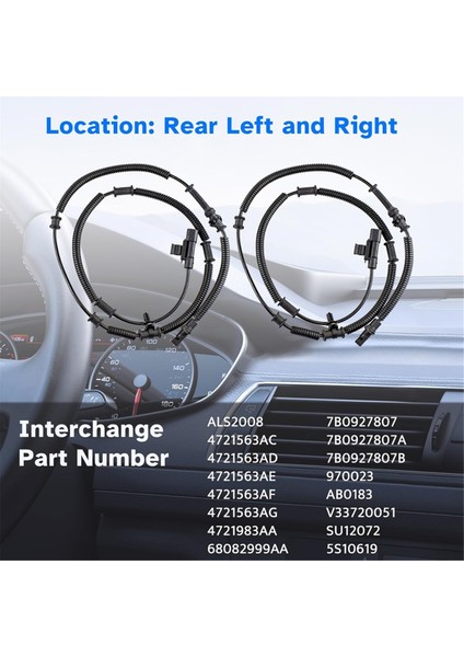 Arka Tekerlek Hızlı Abs Sensörü Chrysler Town &amp; Country Dodge Grand Caravan, ALS2008 4721563AC 4721563AD (Yurt Dışından) indirimleri