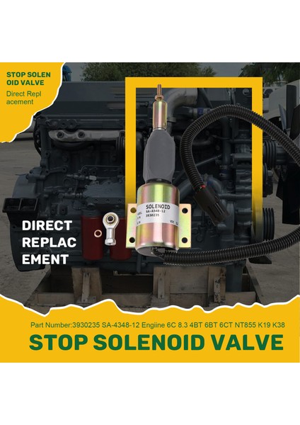 SA-4348-12 12V Stop Solenoid Valf Kapatma Cummins Için Solenoid 6c 8.3 4bt 6bt 6ct NT855 K19 K38 SA-4348 3930235 (Yurt Dışından) fırsatları