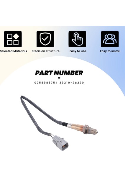 0258986754 O2 Hyundai Accent Için Oksijen Sensörü Iv I30 I40 IX35 Kia Rio Iı Soul Sportage 1.6 2010-2015 39210-2B220 (Yurt Dışından) fırsatları