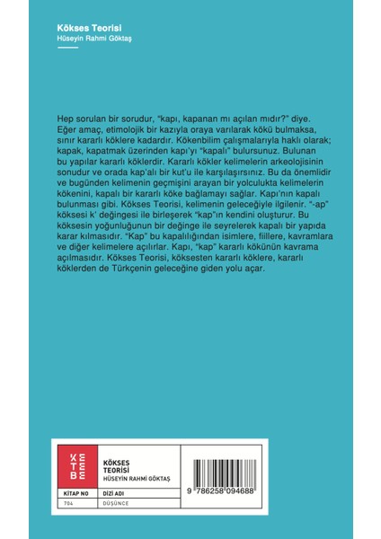 Kökses Teorisi - Hüseyin Rahmi Göktaş fiyatları