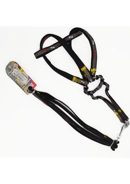 Köpek Uzatma + Göğüs Tasması Siyah 120CM