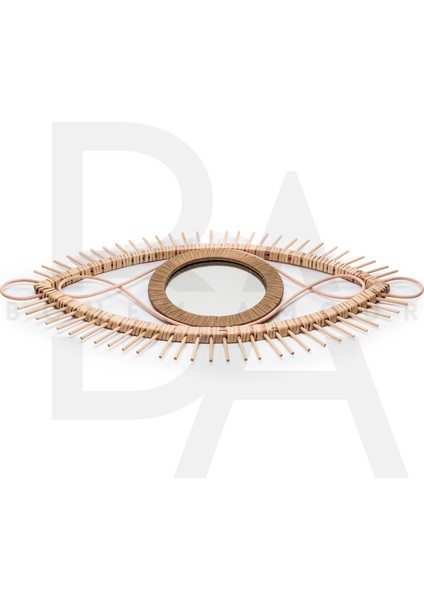 Göz Formlu Kıvrımlı Bambu Rattan Ayna fiyatları