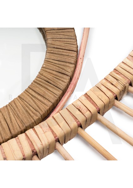 Göz Formlu Kıvrımlı Bambu Rattan Ayna modelleri