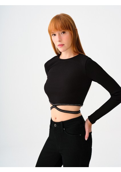 Crop Kadın Bluz U.kol