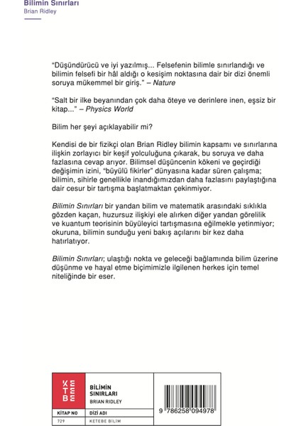 Bilimin Sınırları - Brian Ridley fiyatları