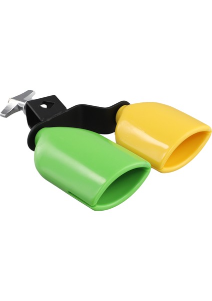 Çift Cowbell Bell Music Drum Cowbell Yüksek Düşük Ses Knocker Drum Perküsyon Enstrüman Parça Aksesuarları Yeşil+Sarı (Yurt Dışından) modelleri