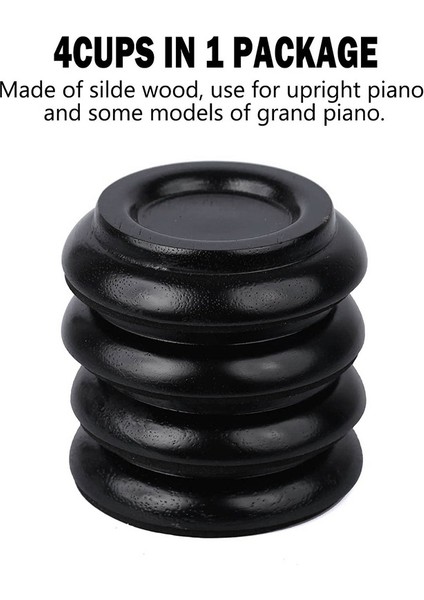 Piyano Tekerlek Bardak Piyano Tekerlekleri Dik Piyano Bacak Ayak Yastıkları Koruyucular Ahşap Seti 4, Siyah (Yurt Dışından) modelleri