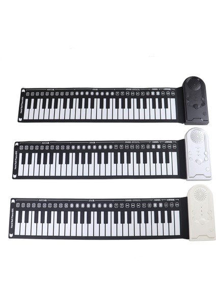 Konuşmacı ile 49 Anahtar Elle Yuvarlanan Piyano Taşınabilir Katlanır Çocuk Piyano Yeni Başlayan Piyano Öğretim Enstrümanı Beyaz (Yurt Dışından) modelleri