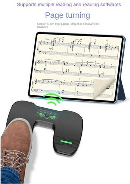 Kablosuz Ayak Pedalı Çift Switch Müzik Sayfası Turner Sessiz Ayak Pedalı Tabletler Akıllı Telefonlar Ön Anti-Sıdlı (Yurt Dışından)