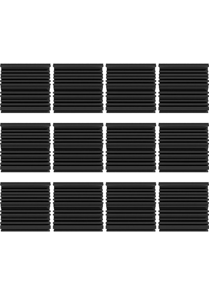 12 Adet Kendi Kendine Yapışkan Ses Geçirmez Köpük Paneller, 12 x 12 x 2 Inç Akustik Köpük, Duvar, Ev, Stüdyo Siyah (Yurt Dışından)