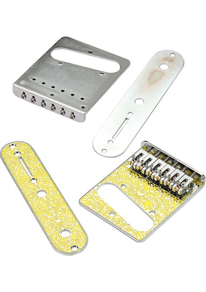 Tl Elektro Gitar Parçaları Için Oyma Dekoratif Desenli 6 Dize Silindir Eyer Köprüsü ve Kontrol Plakası (Yurt Dışından) indirimleri