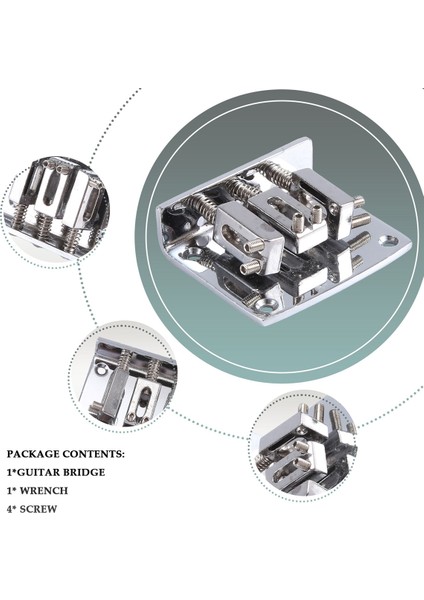 Puro Kutusu Gitar Parçaları: 3 Telli Krom Sert Kuyruk Ayarlanabilir Köprü Gümüş Rengi (Yurt Dışından) indirimleri