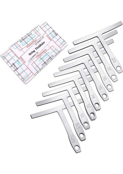 10 Parçalı Set Gitar Ölçüm Aracı, Gitar ve Bas Kurulumu Için 9 T Şekilli Ark Cetvel 1 Gitar Dize Yükseklik Hükümdarı (Yurt Dışından)