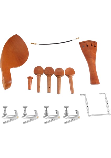 Doğal Jujube Ahşap 4/4 Keman Parçaları Aksesuarlar Seti Ince Ayar, Çene Çenesi Dinlenme, Teller, Kuyruk Çivisi, Kuyruk Ipi, Vida, Çekme Plakaları, Düğme (Yurt Dışından)