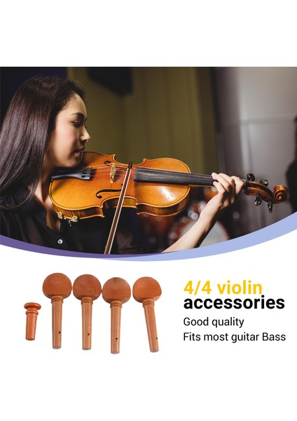 Doğal Jujube Ahşap 4/4 Keman Parçaları Aksesuarlar Seti Ince Ayar, Çene Çenesi Dinlenme, Teller, Kuyruk Çivisi, Kuyruk Ipi, Vida, Çekme Plakaları, Düğme (Yurt Dışından) fırsatları