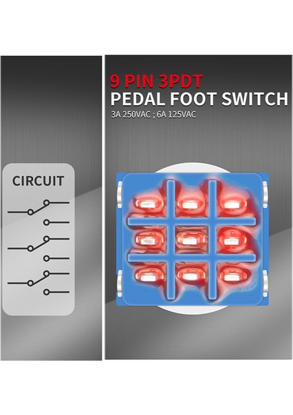 10PCS 3pdt Gitar Efektleri Stomp Switch Gitar Ayak Anahtarları 9 Pin Mandal Push Düğme Anahtarı Lehim Terminali (Yurt Dışından) modelleri
