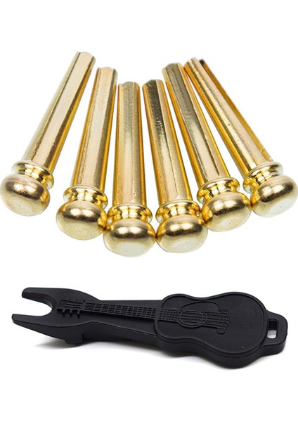 Gitar Köprüsü Pimleri 6pcs Bakır Endpin 6 String Pegs Elektrikli Akustik Gitar Yedek Parçaları (Yurt Dışından)