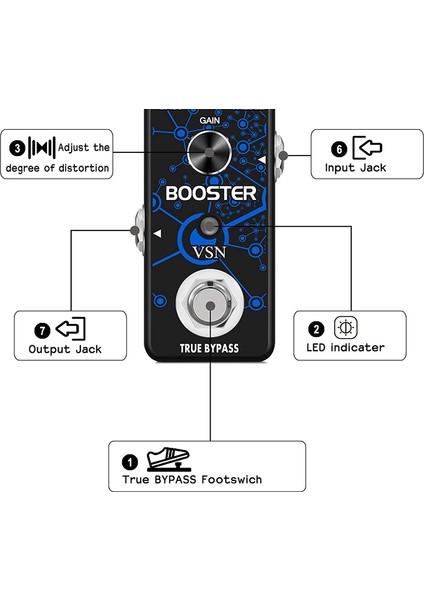 Vsn Gitar Booster Efekt Pedal Analog Boost Efektleri Elektro Gitar Için Pedallar Pure Temiz Mini Boost Pedalları True Bypass (Yurt Dışından) indirimleri