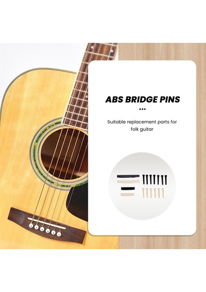 Akustik Gitar Için 1 Siyah Beyaz Abs Köprü Pimleri ve Eyer ve Fındık Yedek Parçaları Set (Yurt Dışından) modelleri