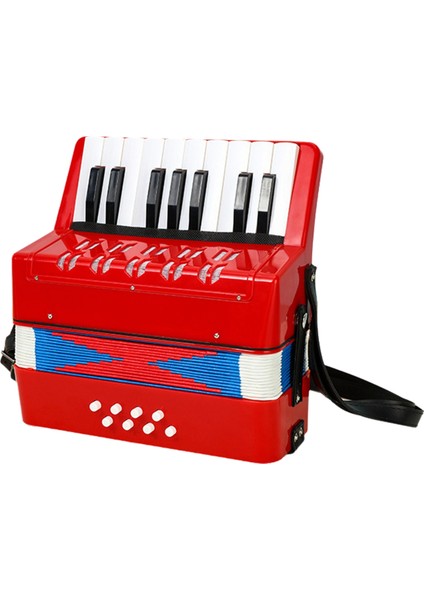 Kırmızı 17 Anahtar 8 Bas Akordeon Çocuk Eğitim Müzik Aleti Öğrenciler Yeni Başlayanlar (Yurt Dışından)