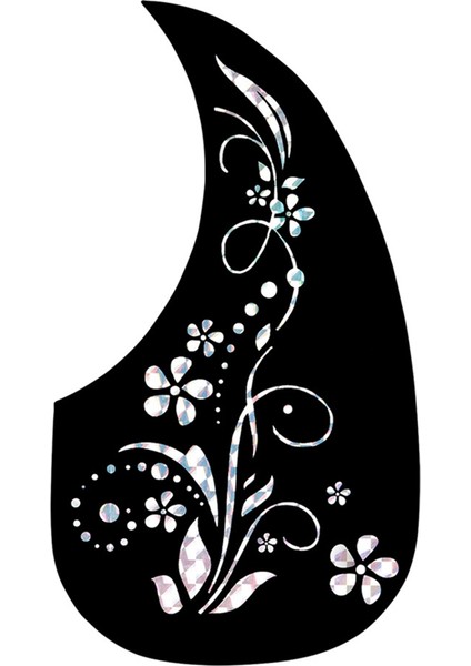 Gitar Anti-Skid Plaka Gözyaşı Şeklinde Halk Klasik Gitar Pickguard Anti-Çizelge Çiçekler ve Çim (Yurt Dışından)