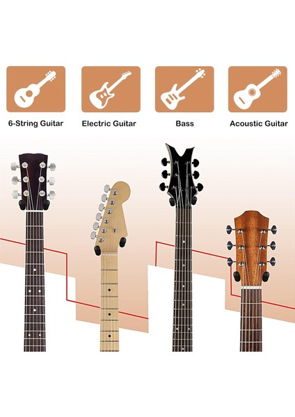 4pcs Gitar Duvarı Montajı, Gitar Kancası, Ceviz U Şeketli Gitar Askı Duvar Montajı Akustik, Elektro Gitar, Bas (Yurt Dışından) fiyatları