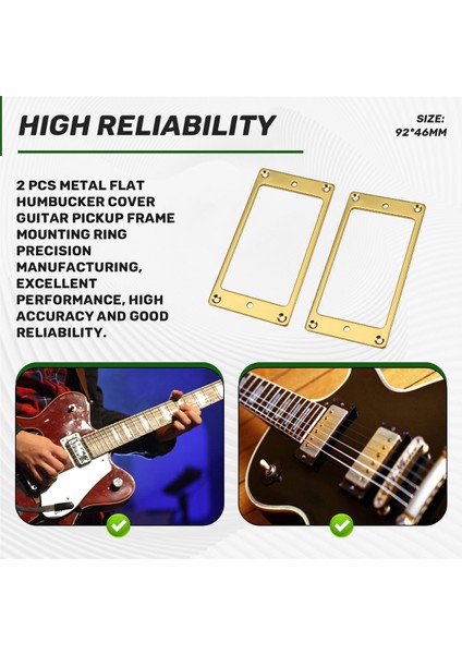 2 Adet Metal Düz Humbucker Kapak Gitar Pikap Çerçevesi Montaj Halkası (Yurt Dışından) indirimleri