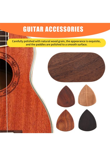 4 Ahşap Seçim, Doğal Hatıra Ahşap Gitar Seçim Ekran Çantası, Mini Gitar Saklama Kutusu ile Gitar Toplama Tutucu Seti (Yurt Dışından) fırsatları